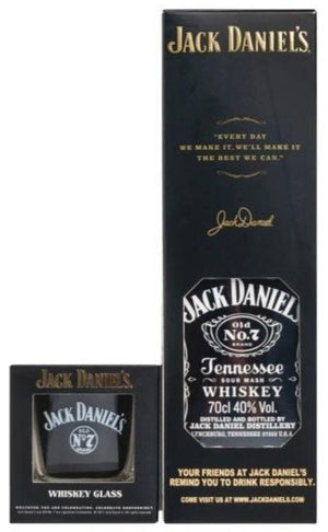 Jack Daniel's Black Label Old No.7 Bourbon Whiskey with Whiskey Glass